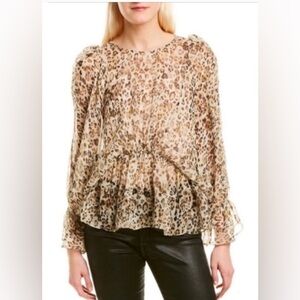 IRO animal print silk blouse Size 34 XS/S